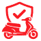 Optional bike insurance icon for scooter and electric bike rentals
