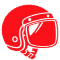 Helmet, phone holder and rain poncho accessories icon