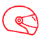 High-quality helmet icon for bike rental safety