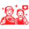 Reliable bike rental service support icon